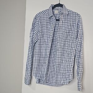 Classic White and Blue Checkered Men's Shirt